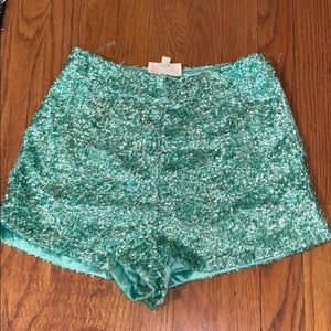 High waisted sequin shorts
